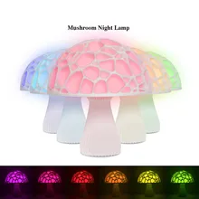 Светодиодный светильник с 3D принтом в форме гриба, ночник, луна, настольная лампа для декора