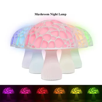 

LED 3D Print Mushroom Shape Bedside Night Moon Light Table lamp for Decor