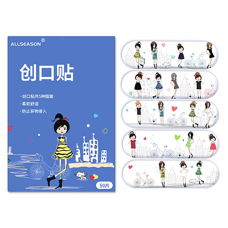 100 Uds de dibujos animados impermeable vendas, vendas adhesivas banda ayuda adhesivo hemostático tirita estéril pegatinas para niños saludable