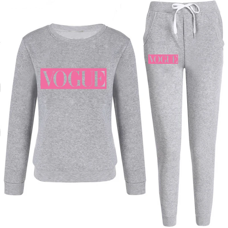 XUANSHOW Spring Autumn Women Set VOGUE Letter Print Sweatshirt+Pants Long Sleeve Tracksuits Two Piece Suit Sportswear Outfit 5XL