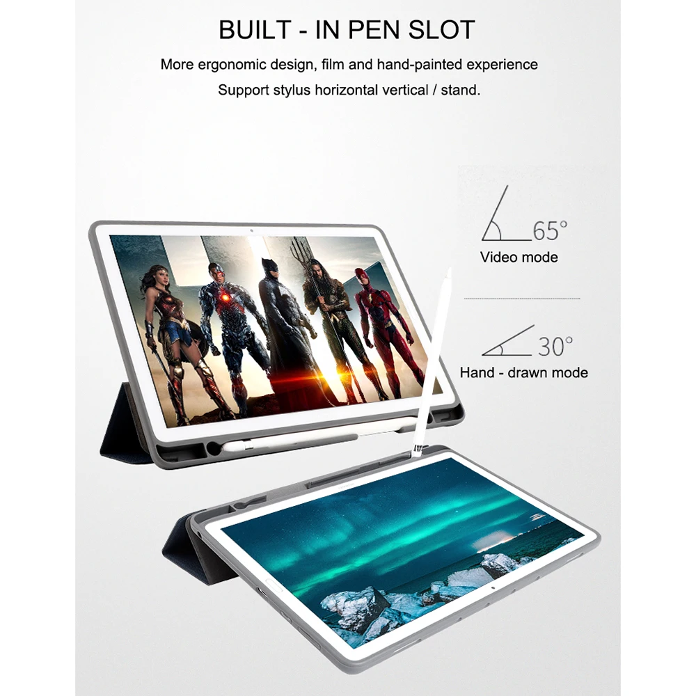Гладкий Чехол из ТПУ кожи чехол для huawei MediaPad M6 10,8 дюйма планшетный защитный чехол с подставка для ручки для huawei M6 10,8 чехол