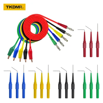 

TKDMR Alligator clip to Banana plug test lead test probe connect to 4mm banana plug for electrical back probe kit test leads