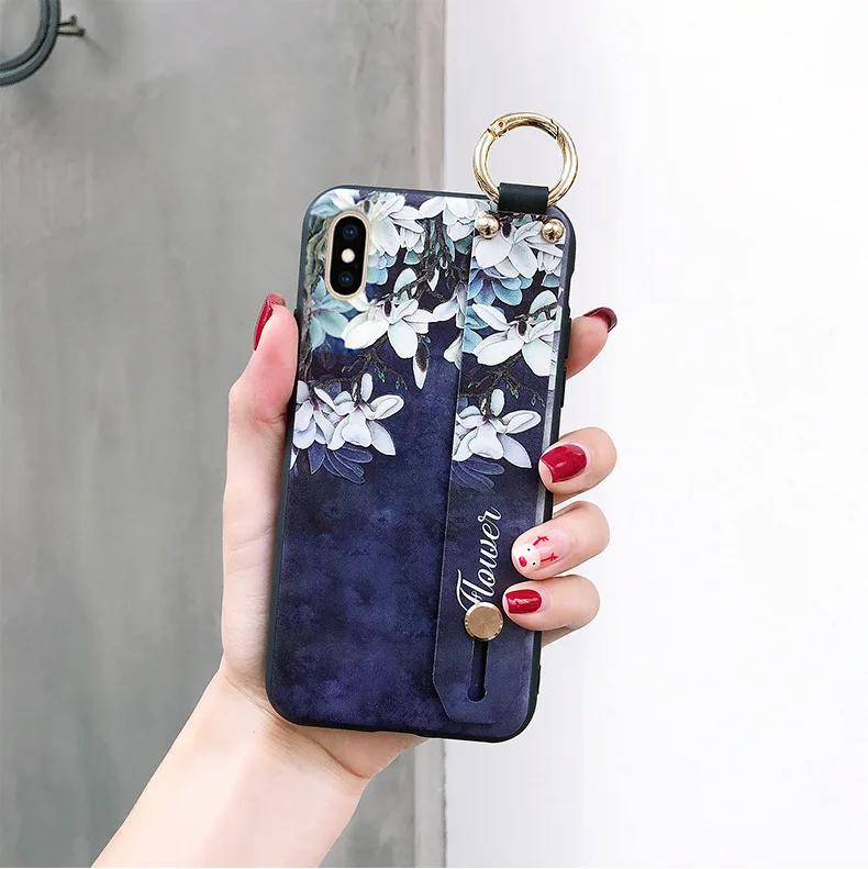 Чехол с ремешком на запястье для Oppo Reno Z 10x R17 Pro R11s R11 R9 R9S Plus R15 Dream Mirror Holder Lanyard Cover