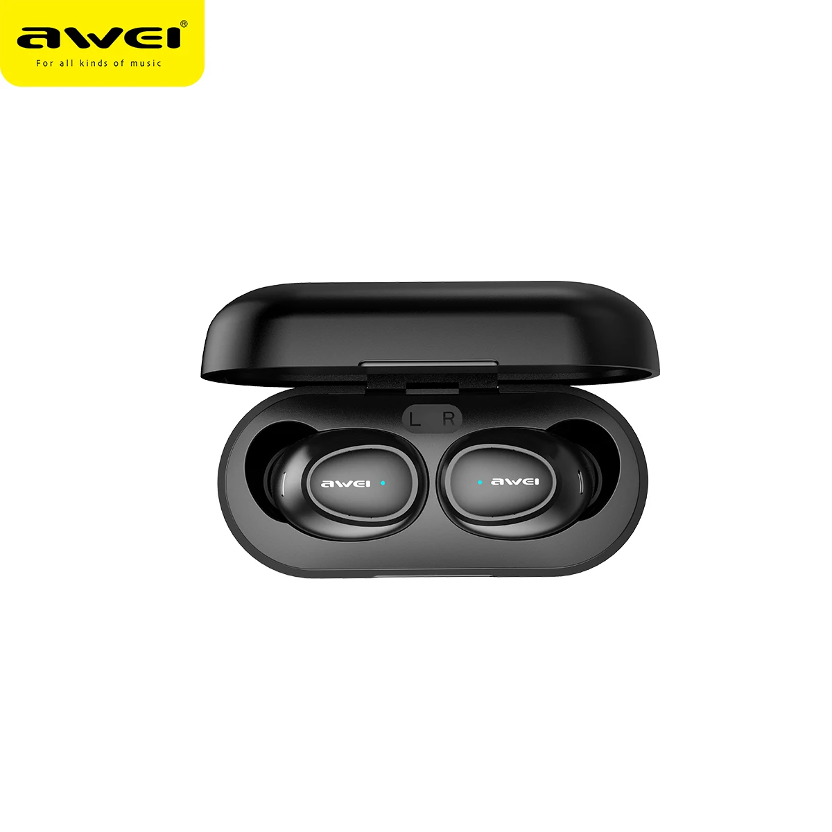 Оригинальные Беспроводные Наушники AWEI TWS T16 с bluetooth-гарнитурой, настоящие беспроводные наушники для Xiaomi Honor iPhone, наушники - Цвет: Black