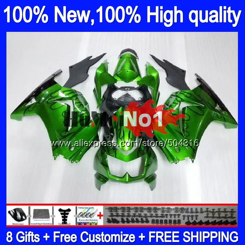 Kit For KAWASAKI EX250 ZX250 R EX250R 10MC.50 Green Gloss ZX EX 250 250R ZX250R 2008 2009 2010 2011 2012 08 09 10 11 12 Fairing Kit For KAWASAKI EX250 ZX250 R EX250R 10MC.50 Green Gloss ZX EX 250 250R ZX250R 2008 2009 2010 2011 2012 08 09 10 11 12 Fairing