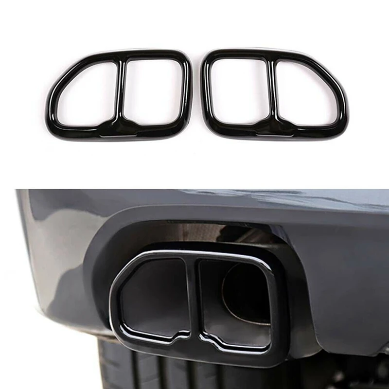 2Pcs Car Stainless Steel Car Exhaust Pipe Cover Trim for BMW X3 G01