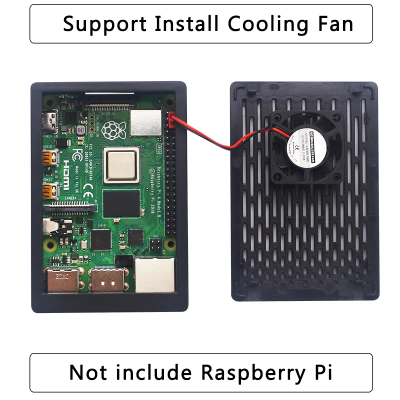 Чехол для Raspberry Pi 4 Model B из АБС пластика черный прозрачный корпус пластиковая