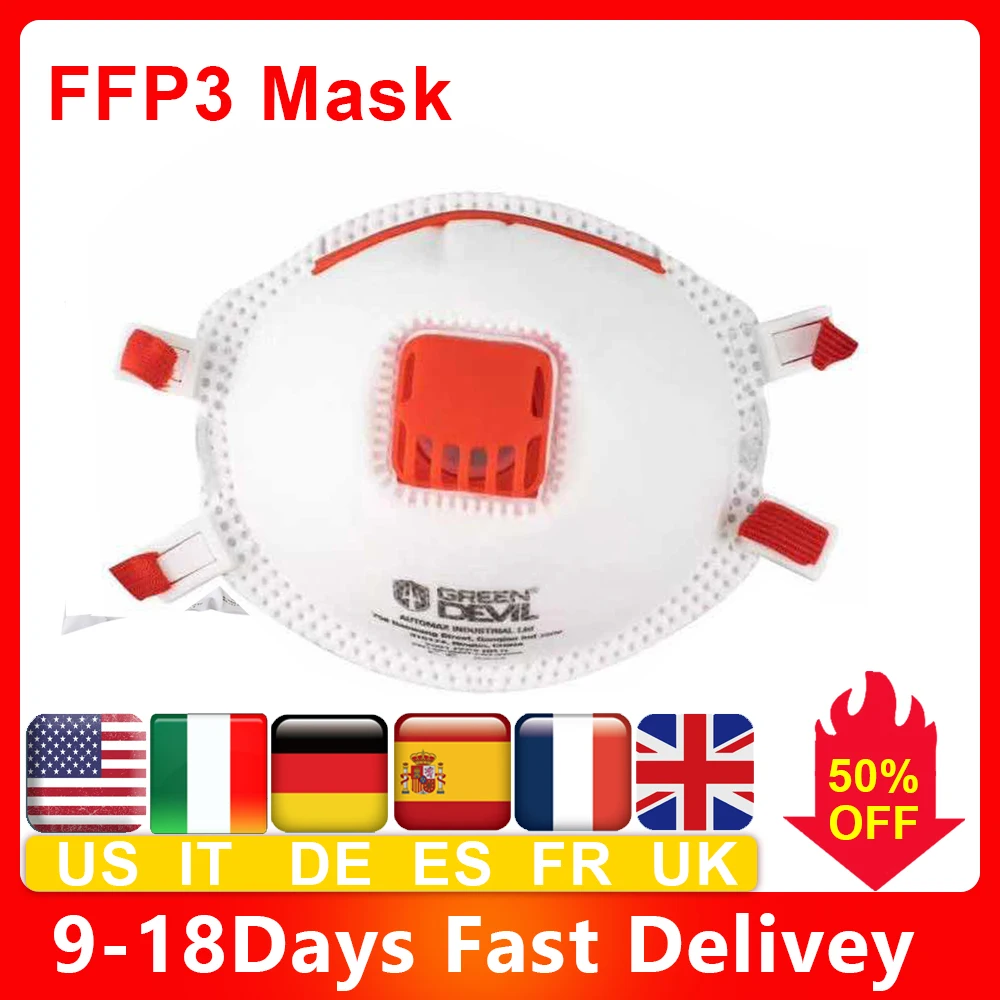 

5-30pcs FFP3 Mask Respirator Mascarillas FFP3 Masks Face Masks 4-Ply 99% Filtration Masks Features Protective Face Mouth Mask