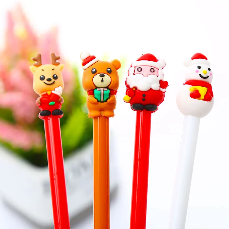 Смешанный набор Корейская Милая панда гелевая ручка с кактусами собака розовая пантера Единорог Новинка Kawaii офисная стационарная Kawai вещь Рождественский подарок - Цвет: christmas mixed 4pcs