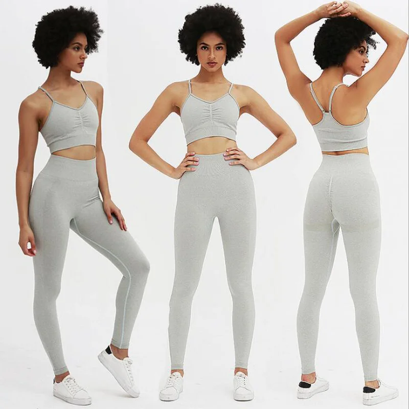 

2020 Activewear Two Piece Set Yoga Leggings Bra Fitness Sports Gym Workout Running