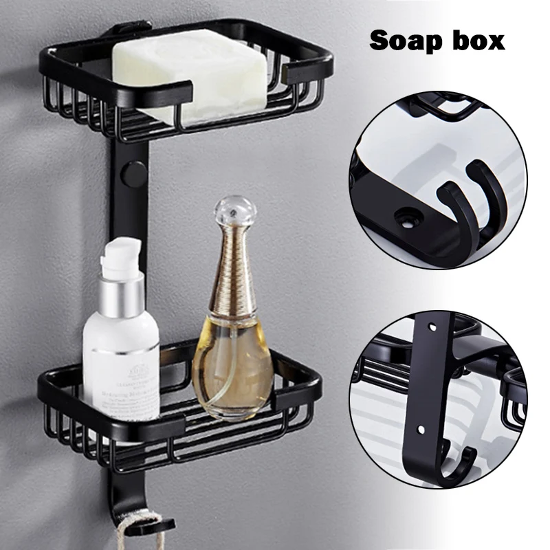 Bath Accessories Soap Dish Holder Double Soap Bracket Space Alumium Bathroom Accessories Portasapone porta accessori da bagno