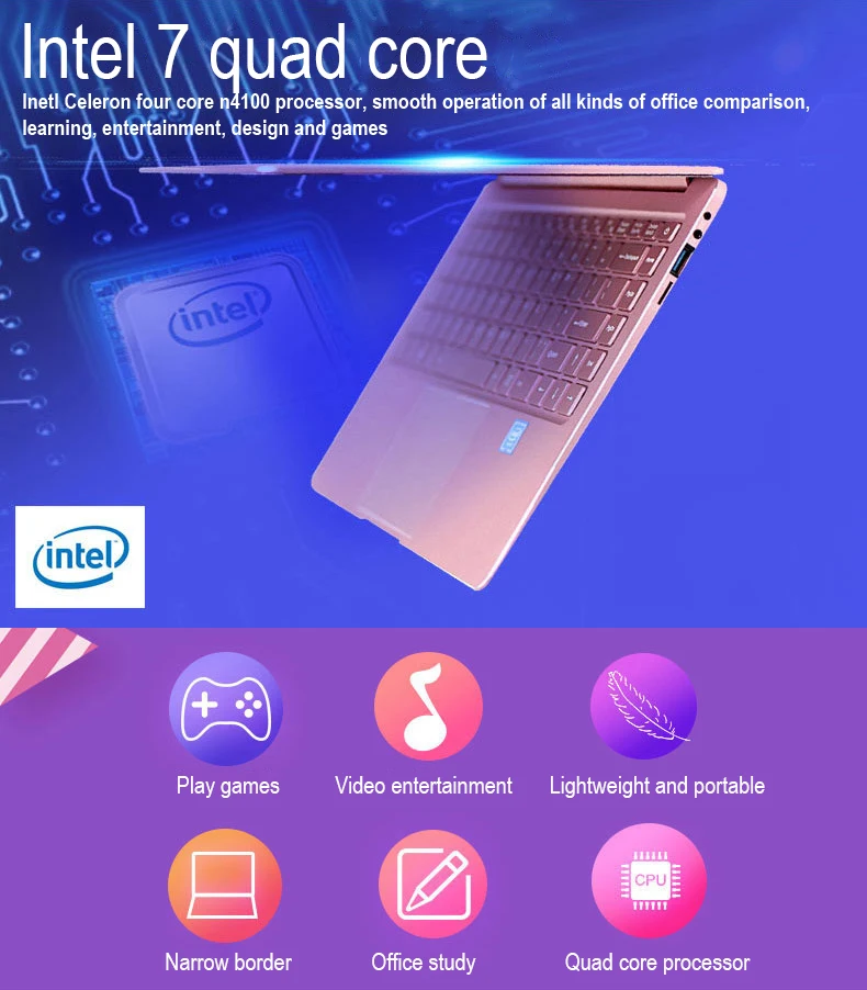 XUANYAO Laptops 15.6 inch Large Screen PC Computer Intel Celeron N4100 Gaming Laptop Ultra-thin Full Screen Notebook Office Work (1)