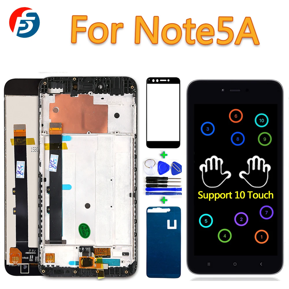 10 мультитач сенсорный экран для Xiaomi Redmi Note 5A 2 Гб ОЗУ 5 дюймов ЖК-дисплей 1280*720