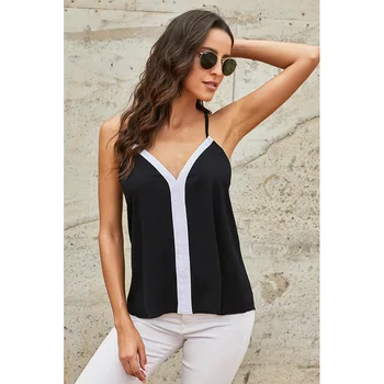 

Tanks Camis Camisole Render Vest Women's Summer Underwear Loose-Fit tees Contrast Color Dungaree Women's Clothing Tops