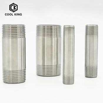 

CK DN8-DN50 BSP male*male Thread Length 100MM 304 Stainless Steel Pipe Fitting Weld Nipple Coupling Connector for water oil air