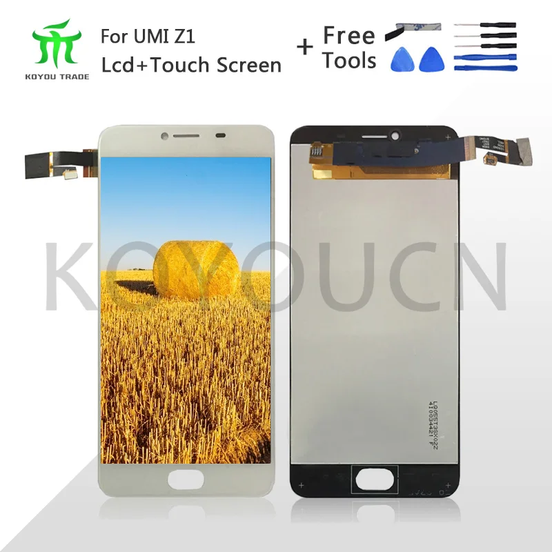 

Black/White For Umidigi Z1/UMI Z1 LCD Display+Touch Screen LCD Digitizer Glass Panel Replacement+tools+adhesive