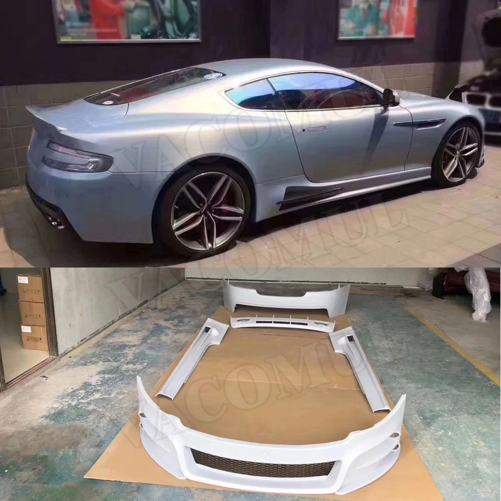 FRP Неокрашенный фронт бампер боковые юбки фартуки задний бампер диффузор тела комплект чехол для Aston Martin DB9 автомобильного тюнинга Запчасти