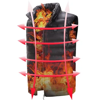 

2019 New Electri Heating Vest Graphene Carbon Fiber USB Infrared Heated Jacket Winter Thermal Clothing Outdoor Waistcoat Unisex