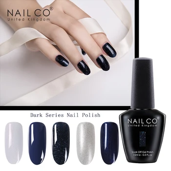 

NAILCO 15ml Semi Permanent Color Nail Polish Soak Off UV Gel Varnish Hybrid Nail Art Lacquer Gel Dark Series Hot Sale