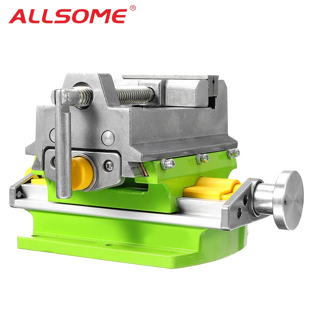 

ALLSOME 3 Inch Cross Slide Vise Vice table Compound table Worktable Bench Alunimun Alloy Body For Milling drilling HT2878