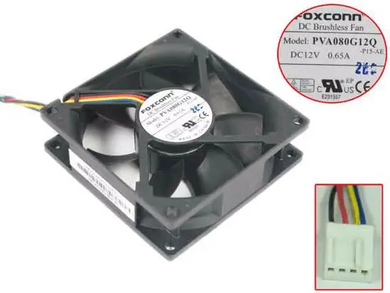 Foxconn PVA080G12Q P15 DC 12V 0.65A 80x80x25 мм 4-провод Сервер вентилятор охлаждения | Компьютеры и