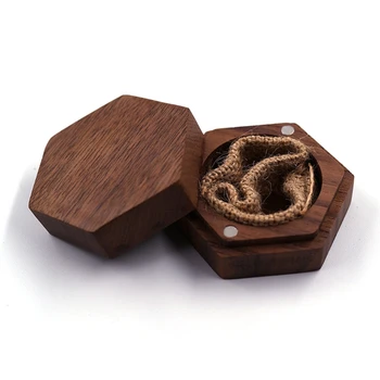 

Wood Ring Bearer Box Wedding Engagement Ring Holder Box Jewelry Box Favor Gift 23#