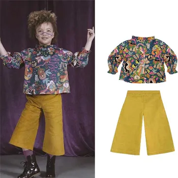 

EnkeliBB Ras* plum Designer Kids Clothes Autumn Winter Flower Pattern Blouses For Girls Luxury brand Style Children Tops
