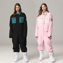 Hooded One Piece Ski Suit Women Waterproof Female Snow Jumpsuits Outdoor Sport Woman Ski Overall Windproof Snowboard Clothes