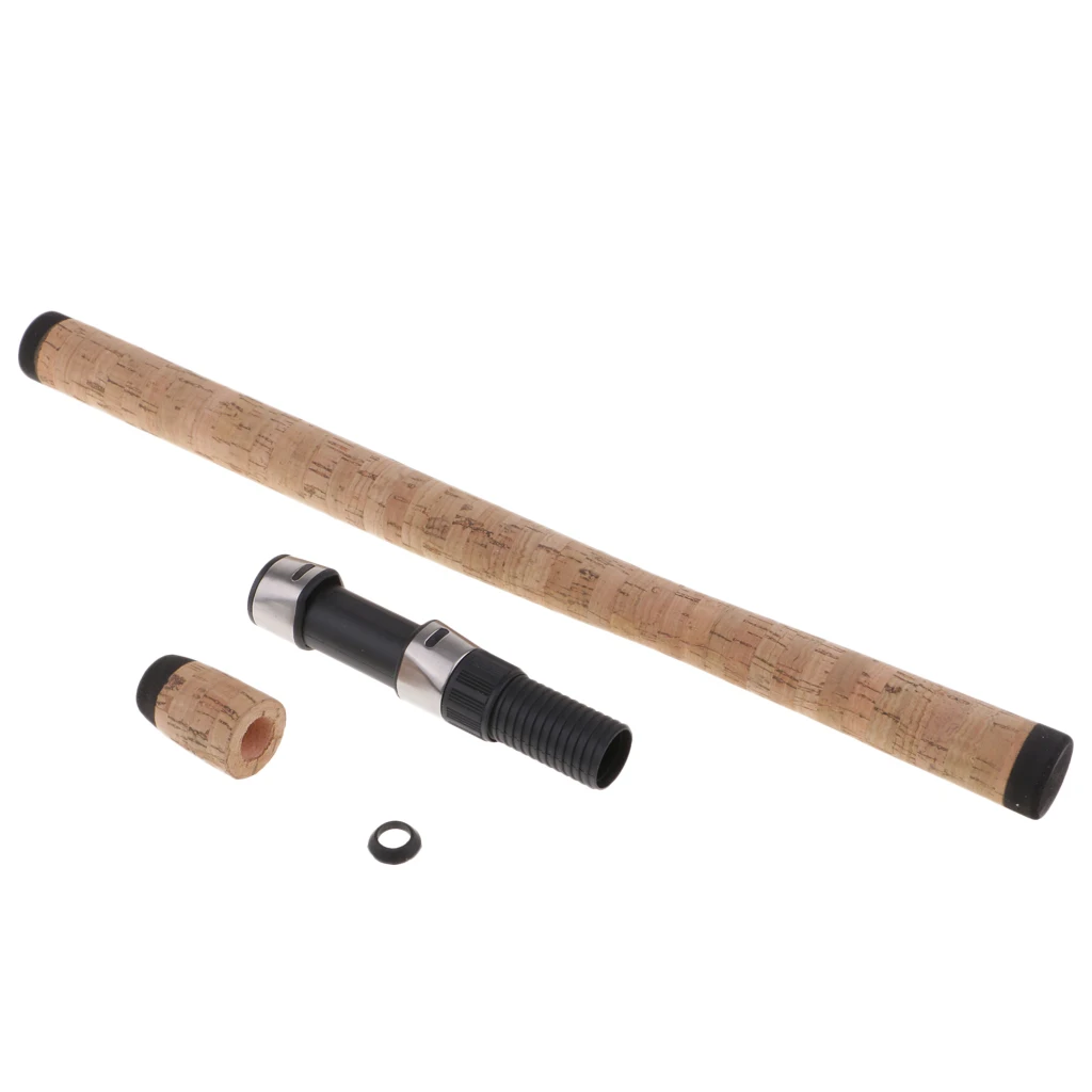 Soft Spinning Fishing Rod Cork Handle Split Grip Kit & Reel Seat for Rod Building and Repair