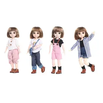 

36cm Flexible BJD Girl Doll Dress Up Dolls with Clothes Shoes Toy for Kids