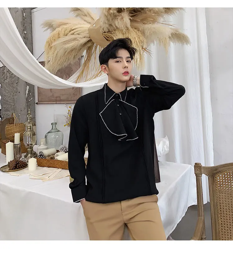 Роскошные Королевские винтажные рубашки Camisa Social Tuxedo Мужские рубашки в стиле барокко мужские Клубные наряды курить белое черное свадебное платье рубашка