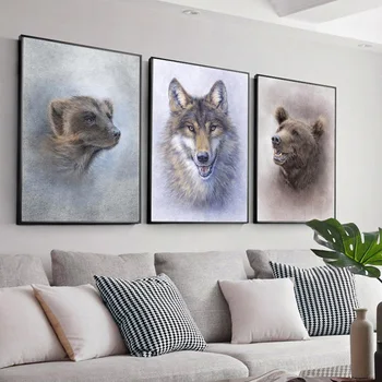 

Wild Coon Cat Bear Fox Wolf Meerkat DIY Diamond Painting Cross Stitch 5D Mosaic Embroidery Needlework Animal Home Wall Decor