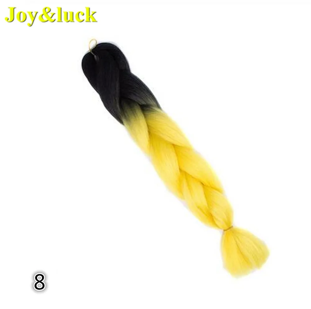 Joy&luck, синтетические косички, наращивание волос, огромные косички, вязанные крючком, косички, волосы, Омбре, розовый, голубой, серый цвет - Цвет: 8
