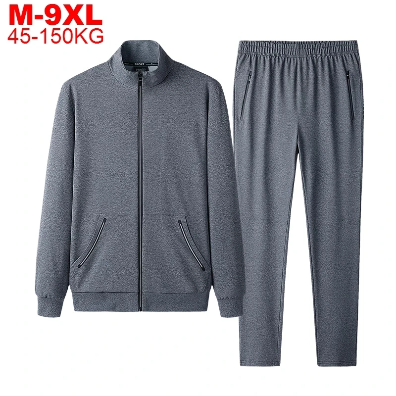 

Hoodies Set Male Hooded Jacket Sweat Pants Sportswear Plus Size Men Sport Track Suit 2 Pieces Sets Winter Warm Sportsuit Zipper