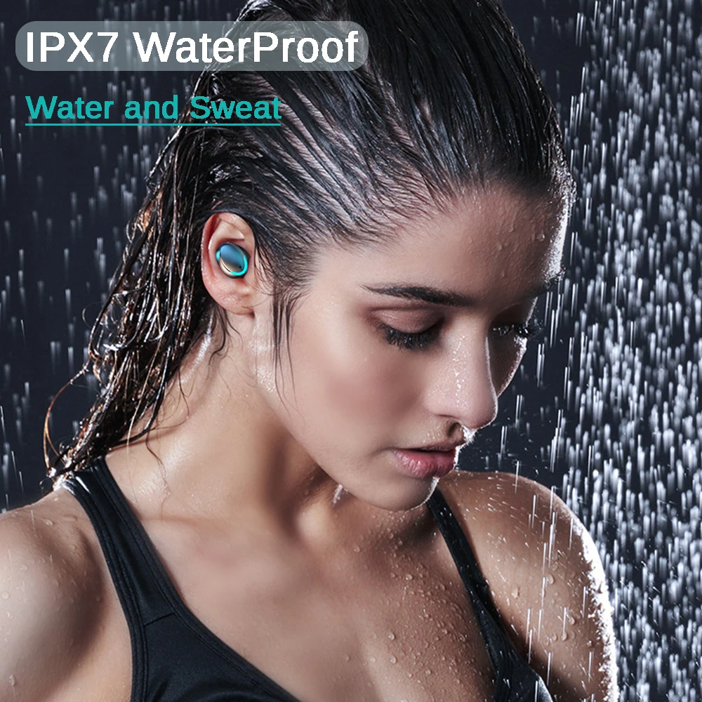 Wireless Bluetooth Earphone for iPhone Wireless Headphones Stereo Earbuds Waterproof Noise Cancelling Headset with Mic kulakl k