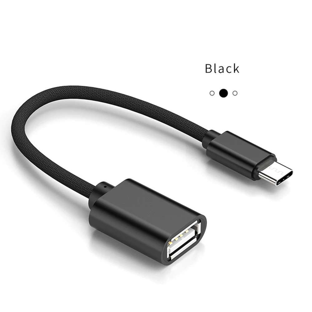 Адаптер кабель тип-c USB OTG USB мама к Micro USB папа конвертер для Android для samsung для ноутбука OTG функция для IPhone - Цвет: type-C black
