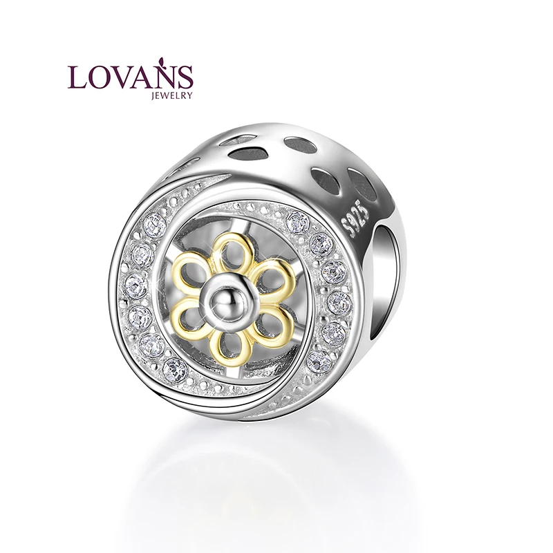 LOVANS Silver Charm Beads Women Flowers Shaped DIY Fit For Charms Bracelets &amp Bangles Christmas Gift | Украшения и аксессуары