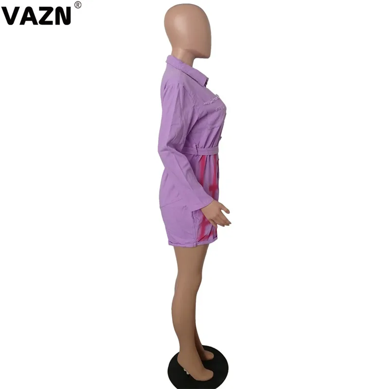 VAZN YM-8461 цветной дизайн Новые популярные сексуальные женские Мини-комбинезоны с буквенным принтом женские сексуальные мини-комбинезоны с глубоким v-образным вырезом и длинными рукавами
