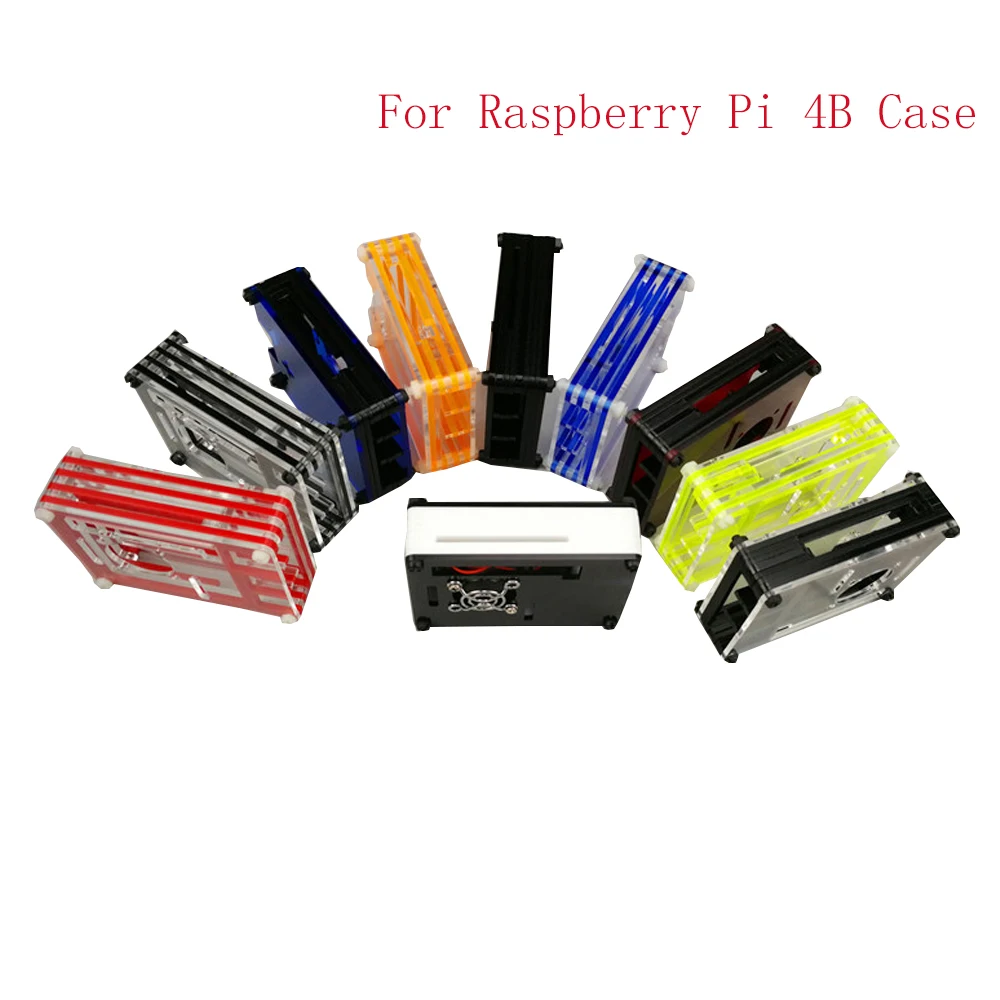 

For Raspberry Pi 4 Case Acrylic 9 Layers Case Box Shell Enclosure Multi-Color Housing Cover For Raspberri Pi 4 Model B