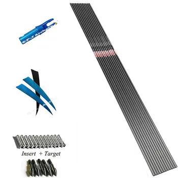 

DIY Linkboy Sp300 340 400 500 600 Pure Carbon Arrows ID 6.2mm 5inch Turkey Feather Recurve Compound Bow Arrow Hunting Shooting