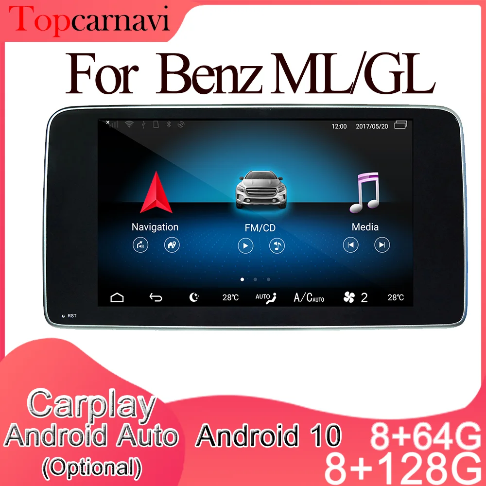 Автомобильный мультимедийный DVD-радио плеер Android 10 GPS-для Mercedes Benz ML2012-2015 GL 2013-2015 NTG4.2