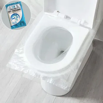 

100Pcs Clear Disposable Toilet Seat Cover Plastic Business Travel Safety Waterproof Toilet Mat Seat Pad Cushion Bathroom Home