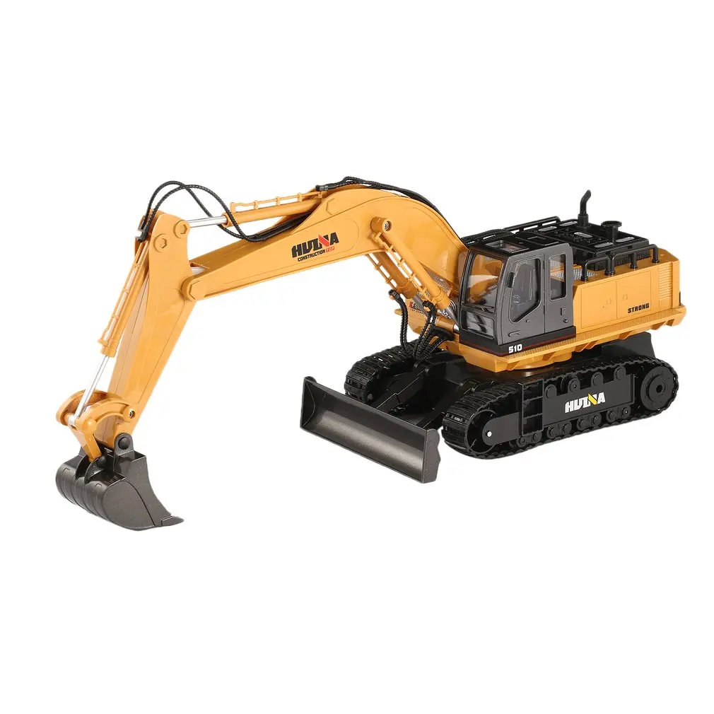 HUINA TOYS 1510 2,4G 1/16 11CH Сплав RC экскаватор грузовик инженерный строительный автомобиль с поворотом звуковой светильник