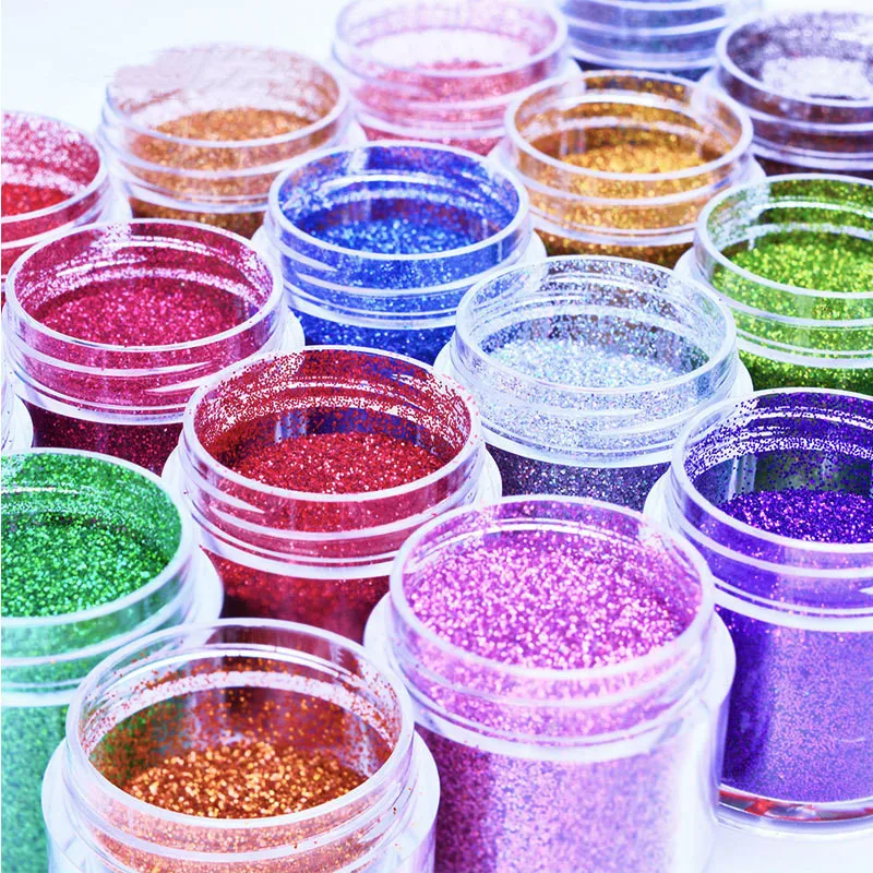 10 г Голографический лазерный Блестящий Порошок для ногтей Золотой Серебряный