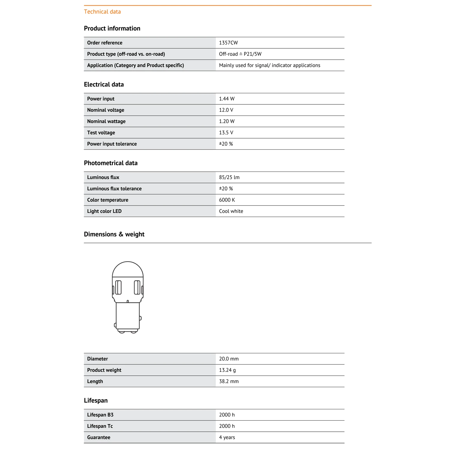 ������ LED P21/5W ��ȣ ���� S25 BAY15d 1357CW LEDriving �⺻ 6000K �� ȭ��Ʈ LED ������ ���� �극��ũ ���� ǥ�� ���� 2pcs