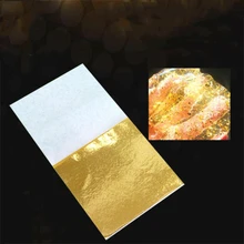 

100pcs Imitation Gold Silver Foil Paper Leaf Sheet Gilding DIY Art Craft Paper Birthday Party Wedding Cake Dessert Decorations