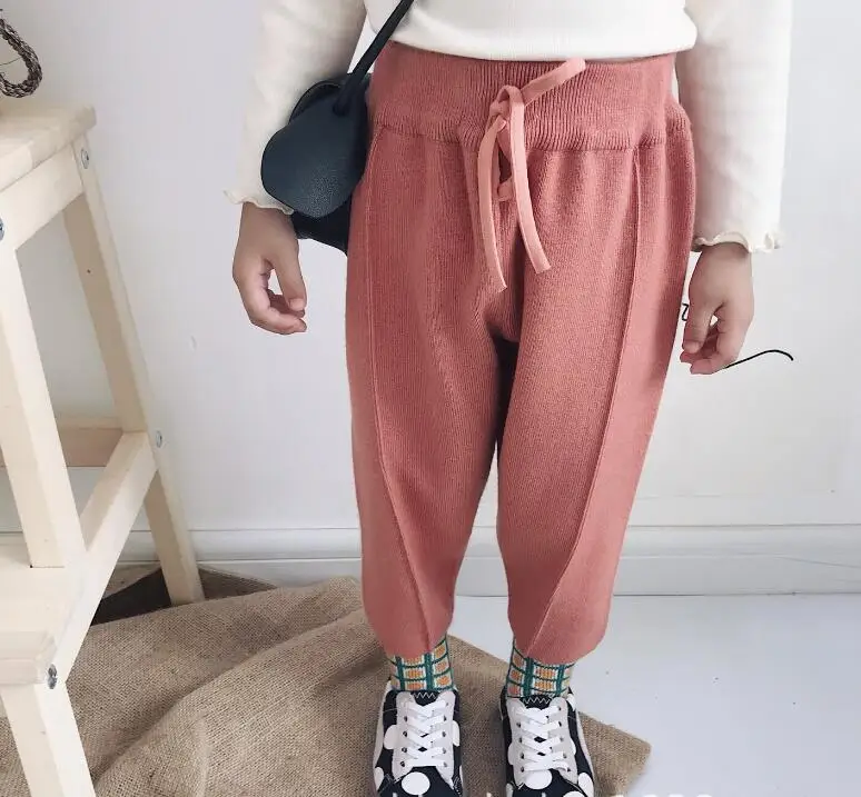 

2019 Hot Selling Girls Boys Knitted Pants Autumn Fashion Kids Pants 1-6T PZ22