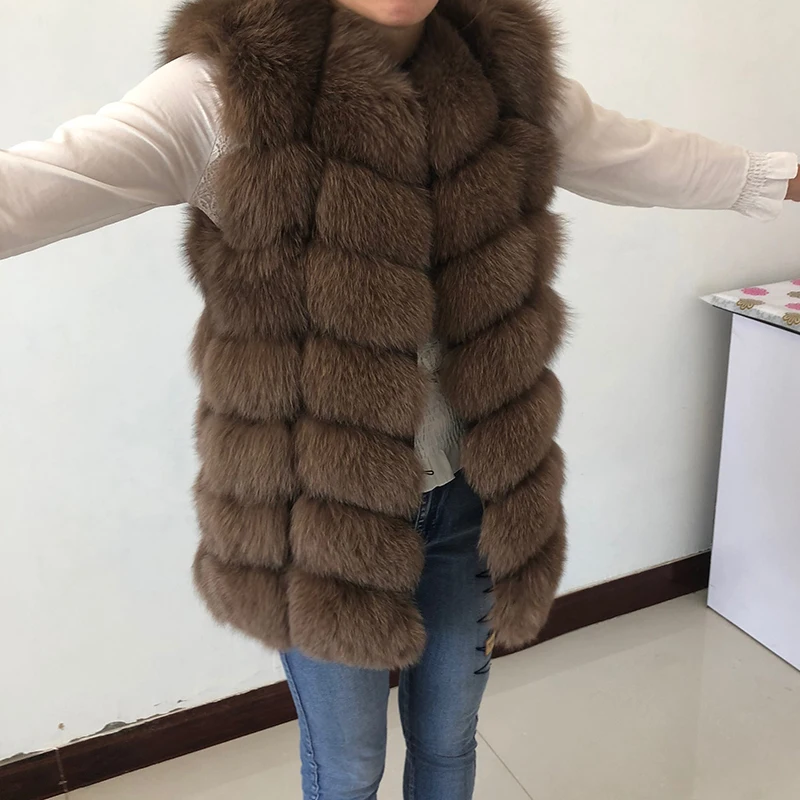 packable down jacket Natural Real Fox Fur Vest Jacket Waistcoat Short sleeveless Vestwoman winter warm Natural Fur Vest Real Fur Jacket Fox Fur Coats puffer coat with hood