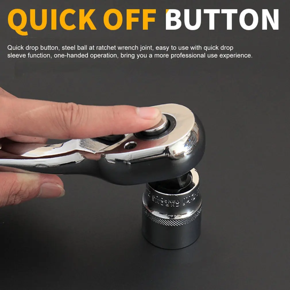 1/2 Inch Two-Way Retractable Fast Ratchet Wrench Long Sleeve Large Flying Wrench 72 Tooth Telescopic Handle Afterburner Tool