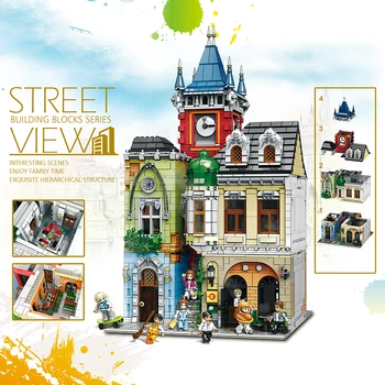 

City Street View The Old Hotel Inn Public House Building Blocks Architecture Series Creator Bricks Toys For Children Gifts Kids